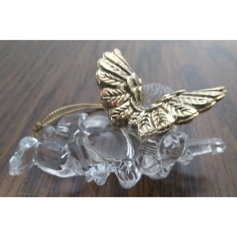 Acrylic Cherub With Harp Christmas Ornament